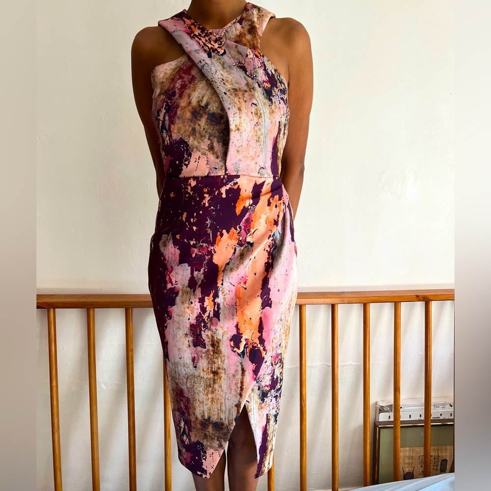 Draped, photographic detail dress